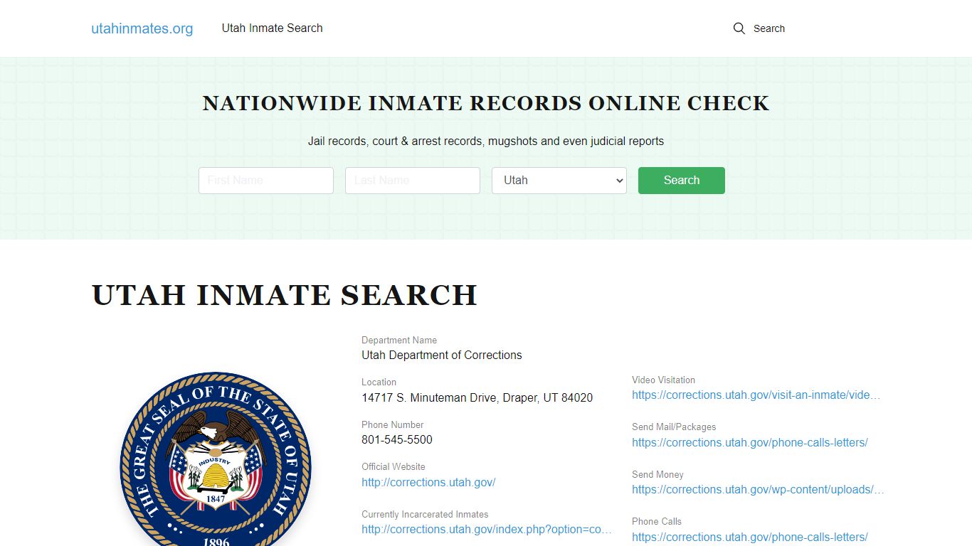 Utah Offender Lookup - UT DOC Inmates